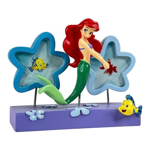 Disney Princess ARIEL PHOTO FRAME FIGURINE 5" Sebastian Lobster Flounder Fish - Picture 1 of 8